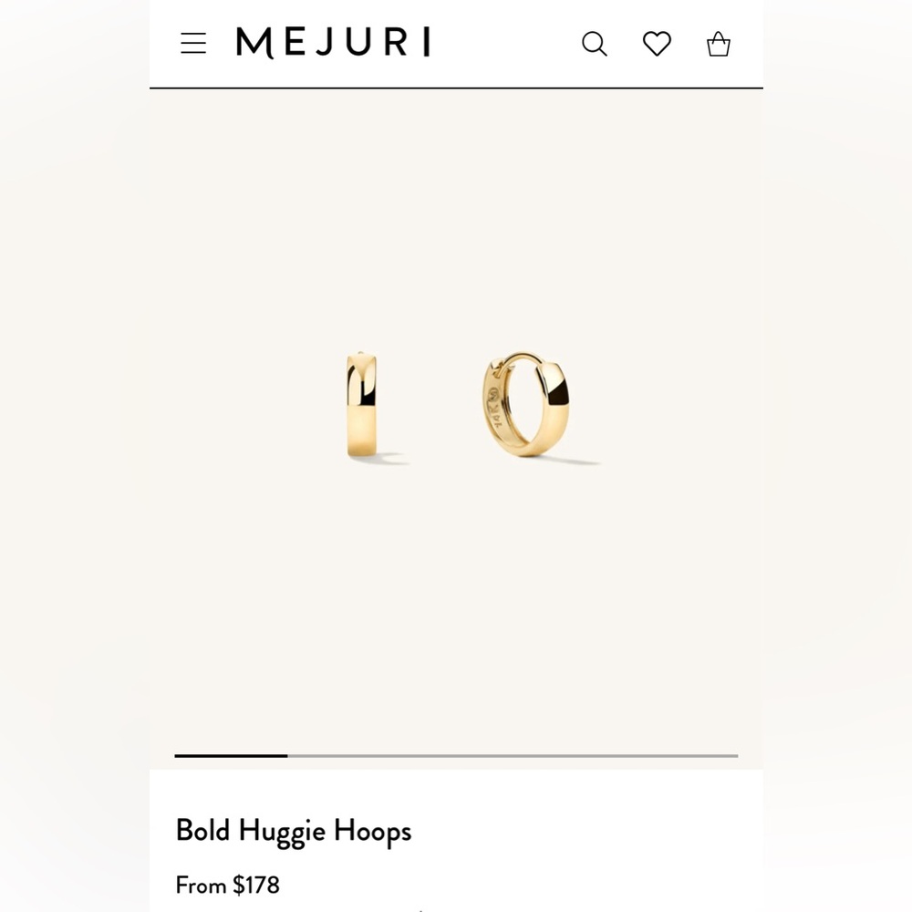 14k Mejuri Bold Huggie Hoops